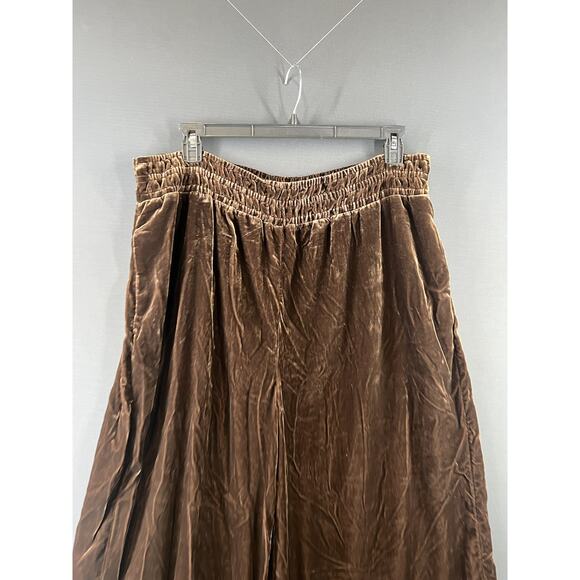 New Anthropologie The Somerset Pants Velvet Size X-Large Brown Wide Leg Pants - Picture 4 of 9